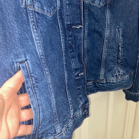 a.n.a Midweight Stretch Denim Button Blue Jean Jacket Dark Rinse Plus Size XXL - Picture 12 of 13